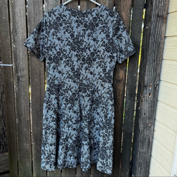 Lauren Ralph Lauren Houndstooth Plaid Floral Dress Sz 10 - Picture 2 of 13